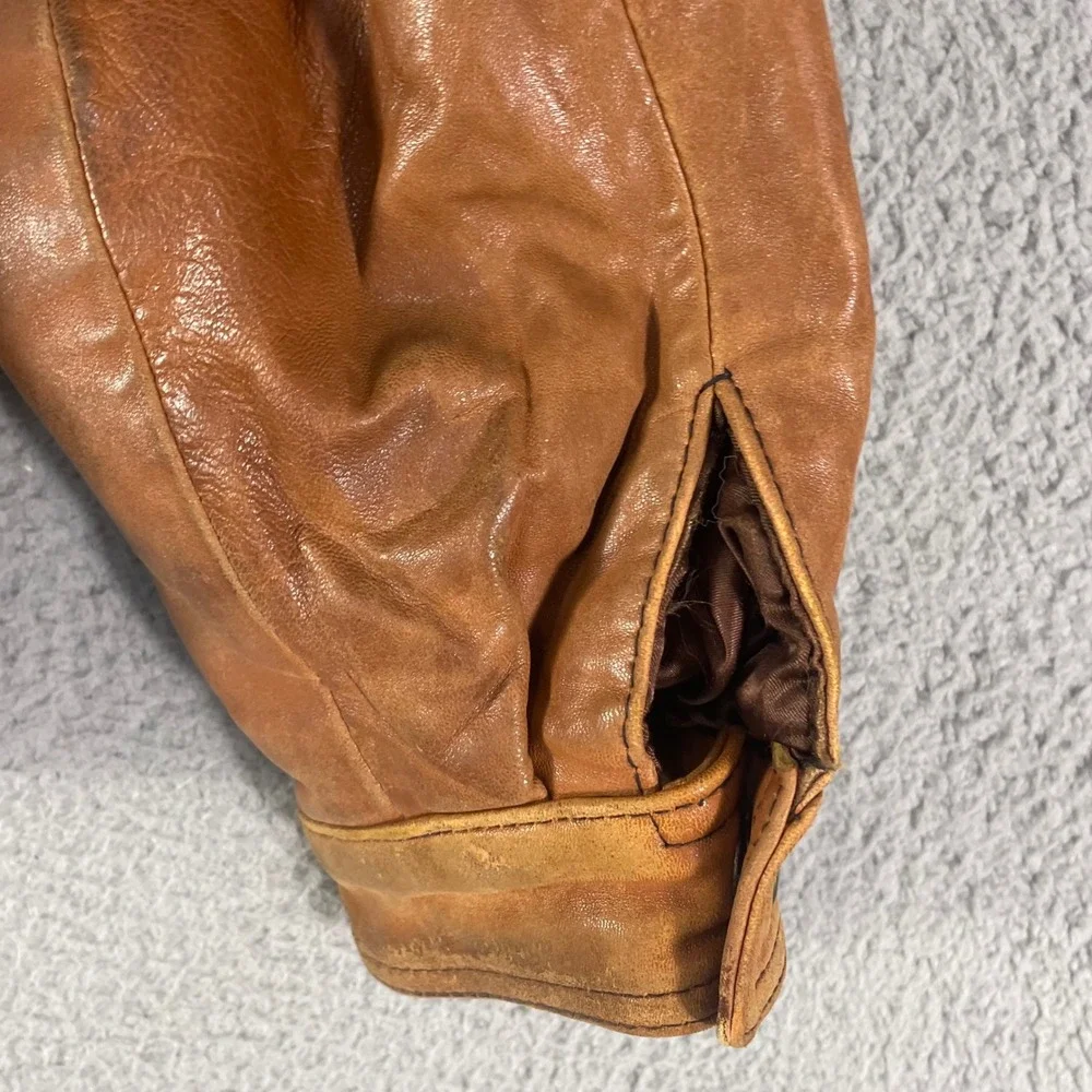 Vintage I.O.U. Leather Collection Jacket Mens M Colorblock Bomber 90s Grunge